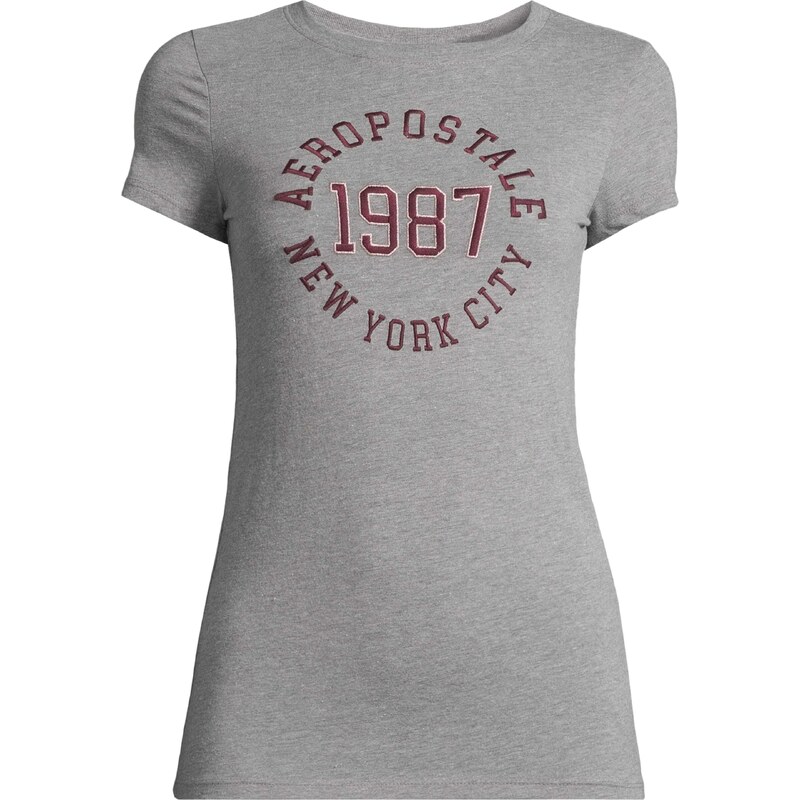 AÉROPOSTALE Tričko JKI 1987 pueblo / šedý melír