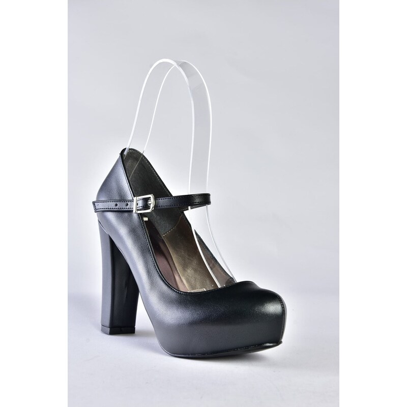 Fox Shoes Women's Evening Dress Shoes with Platform Heels, Black