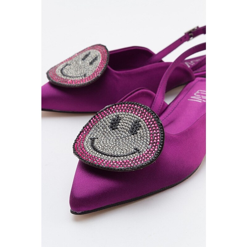 LuviShoes GEVEL Women's Purple Satin Flats.