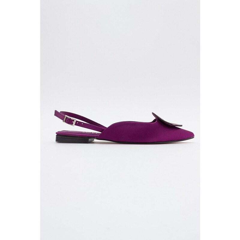 LuviShoes GEVEL Women's Purple Satin Flats.