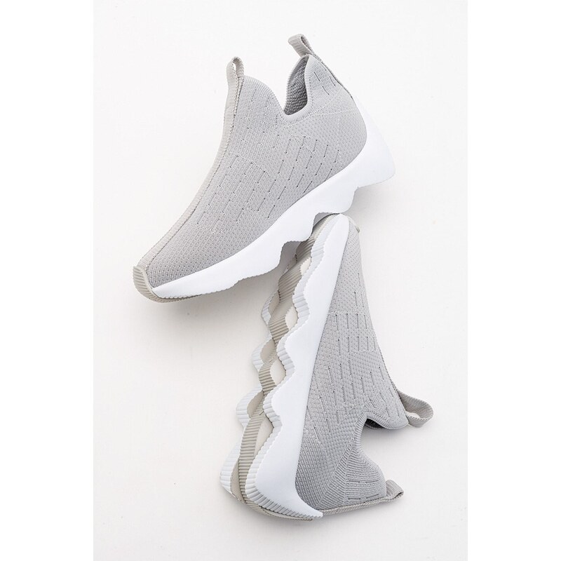 LuviShoes Bubny Gray Knitwear Women's Sneakers