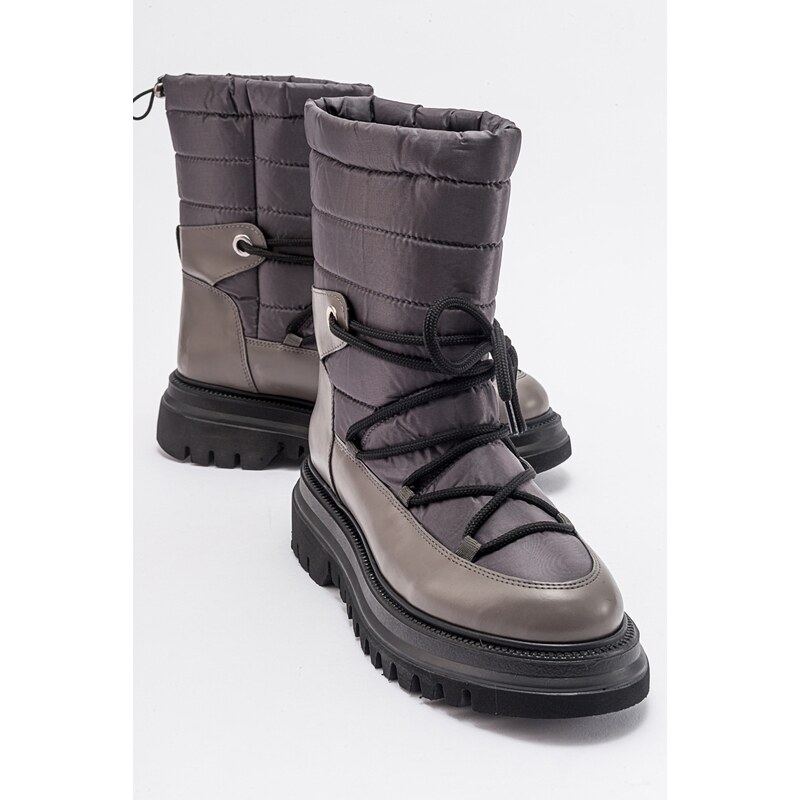 LuviShoes WELD Women's Gray Skin Snow Boots