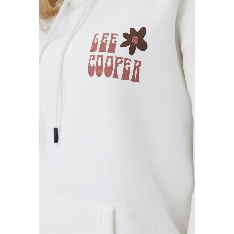 Lee Cooper Ella Women's Hooded Sweatshirt Ecru