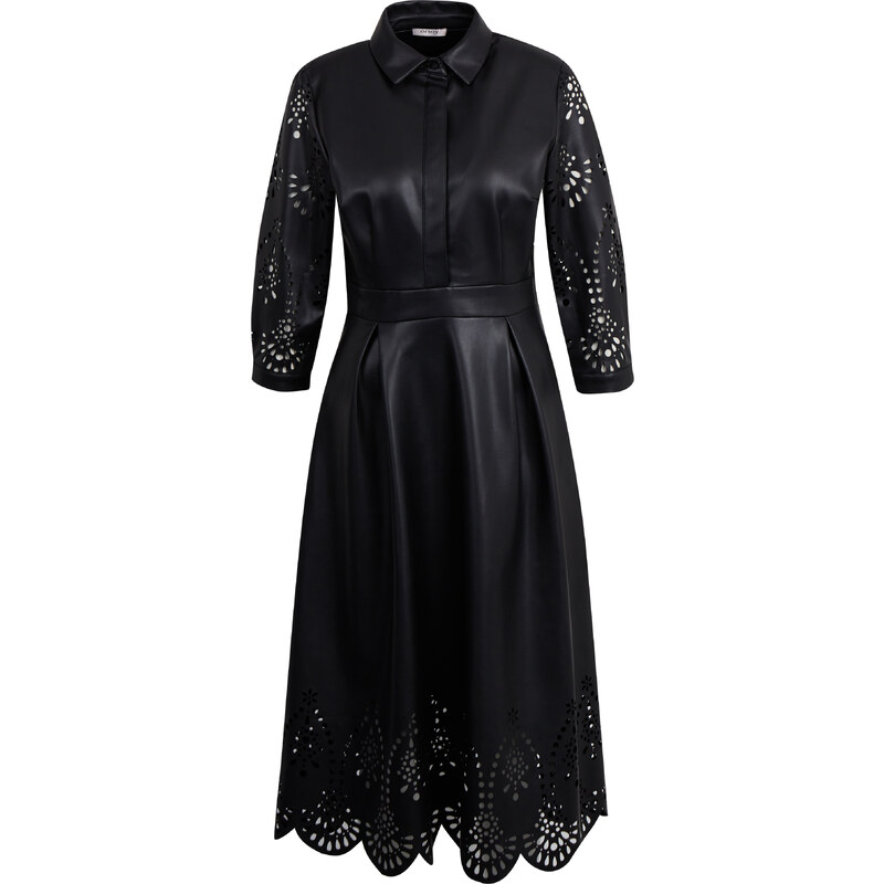 Orsay Černé dámské koženkové šaty - Dámské