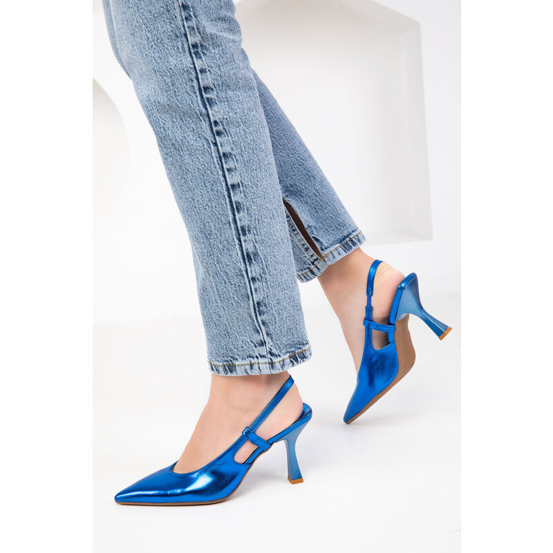 Soho Women's Saxe Blue Classic Heeled Shoes 18820