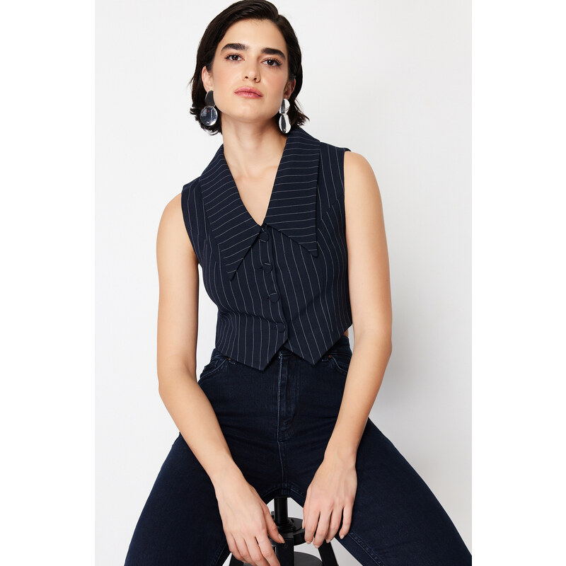 Trendyol Navy Blue Regular Woven Vest