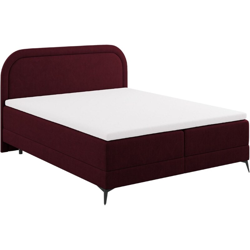 Červená čalouněná dvoulůžková postel boxspring Cosmopolitan Design Eclipse 160 x 200 cm