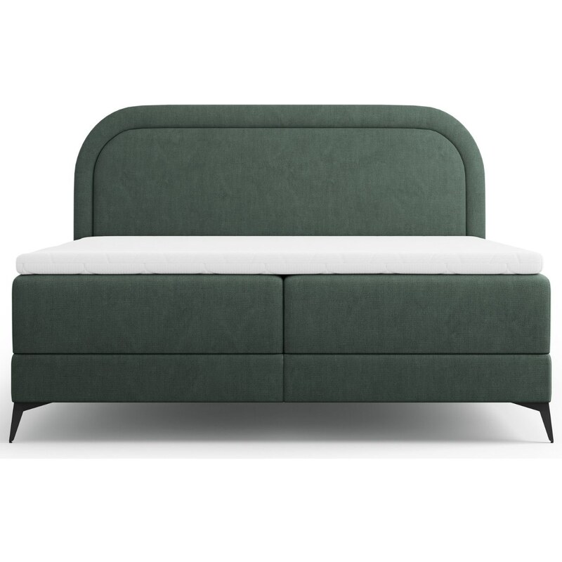 Zelená čalouněná dvoulůžková postel boxspring Cosmopolitan Design Eclipse 160 x 200 cm