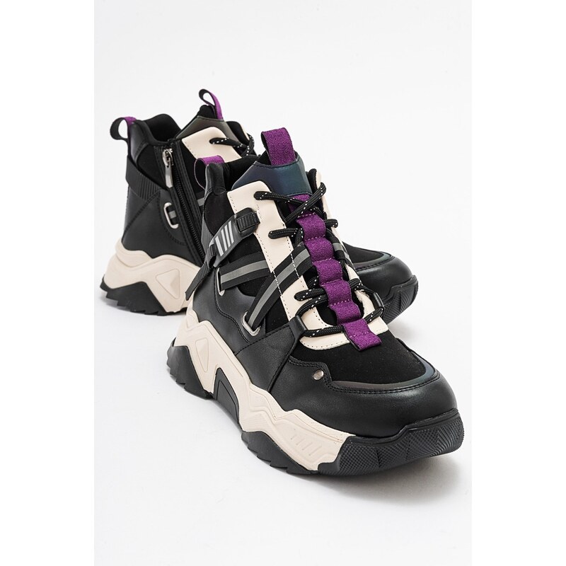 LuviShoes CLARA Black Purple Womens Sports Boots