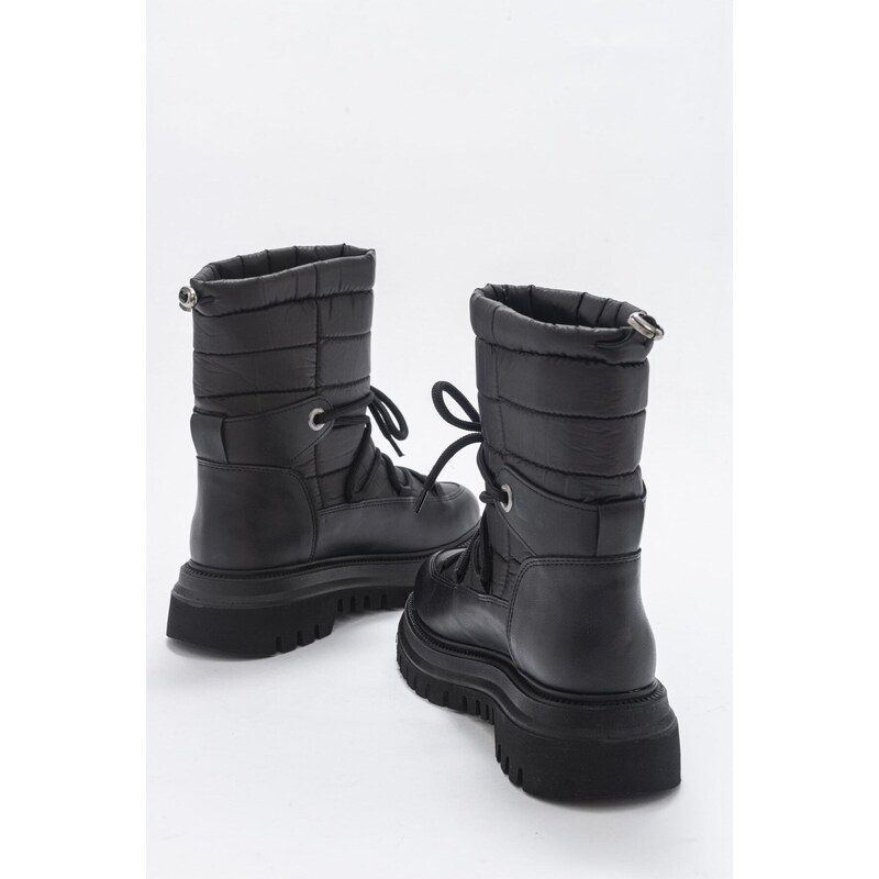 LuviShoes Weld Black Skin Women's Snow Boots