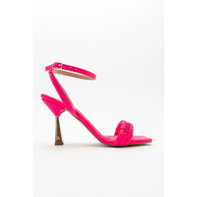 LuviShoes Minna Women's Fuchsia Heeled Shoes