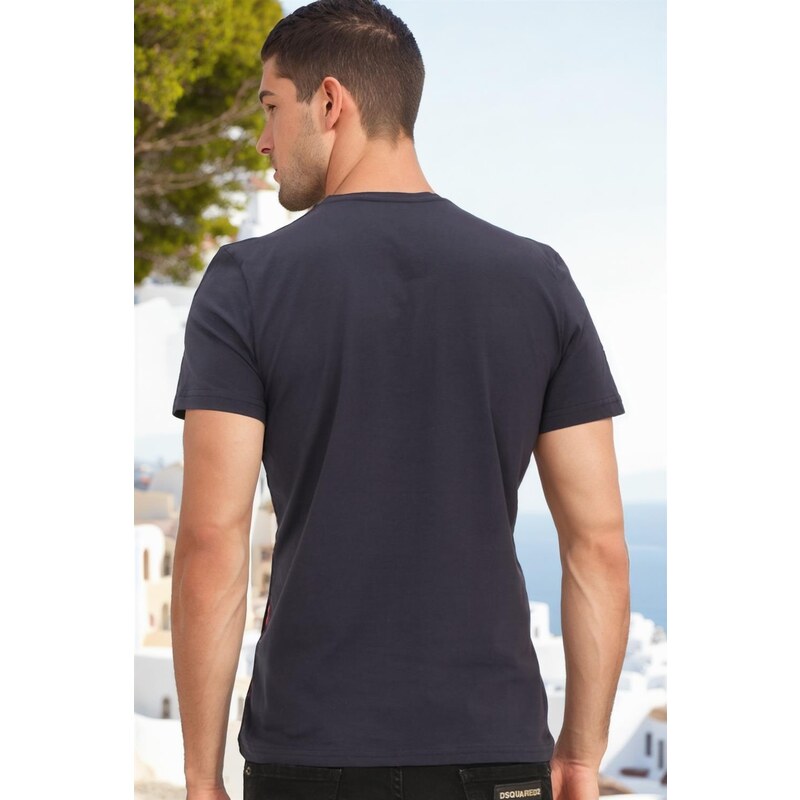 T8590 DEWBERRY MEN'S T-SHIRT-DARK NAVY BLUE