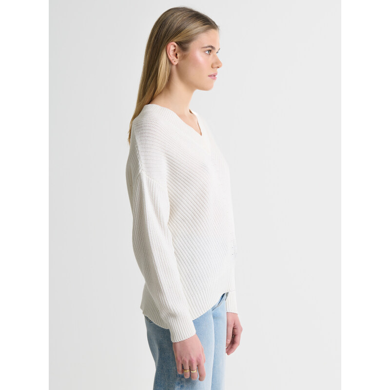 Big Star Woman's V-neck_sweater Sweater 161030 Wool-100