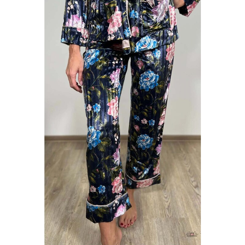 Victoria's Secret Pyžamové kalhoty Velvet Lurex Pant