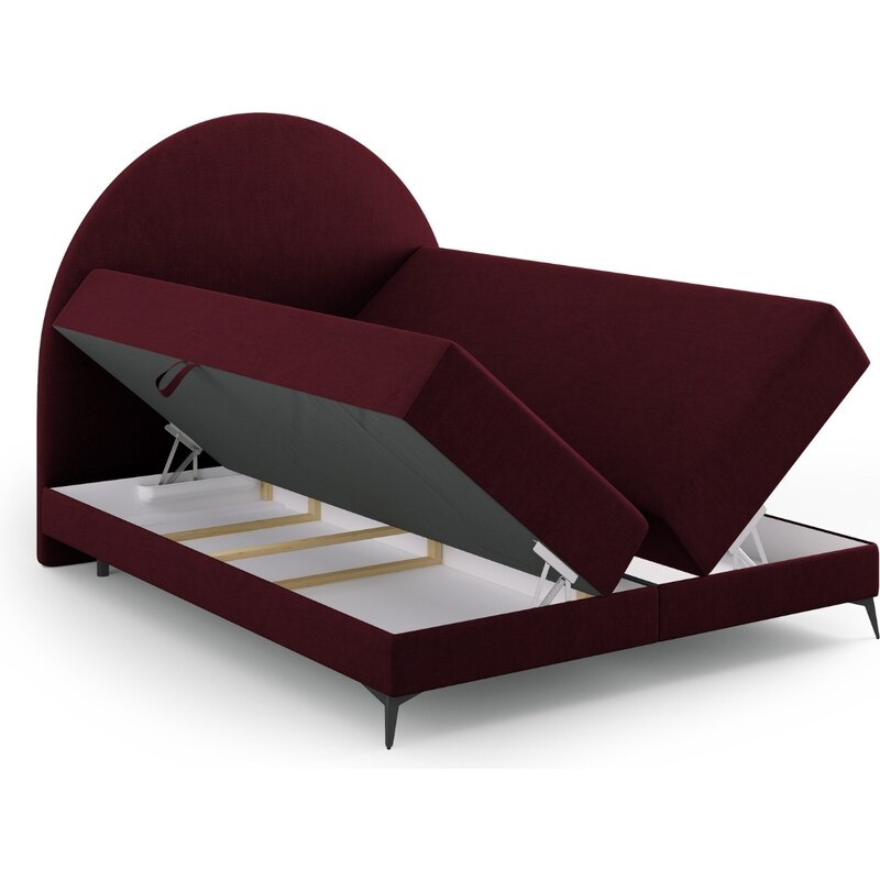 Červená čalouněná dvoulůžková postel boxspring Cosmopolitan Design Sunrise 180 x 200 cm