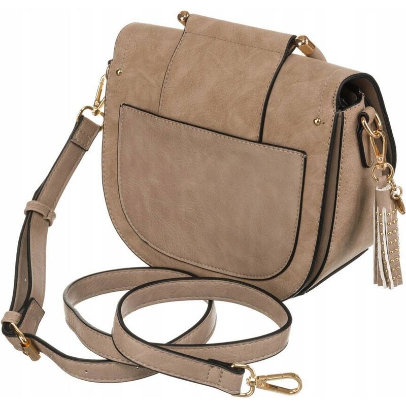 BASIC LULUCASTAGNETTE TMAVĚ BÉŽOVÁ CROSSBODY KABELKA VE TVARU PODKOVY VERONIK