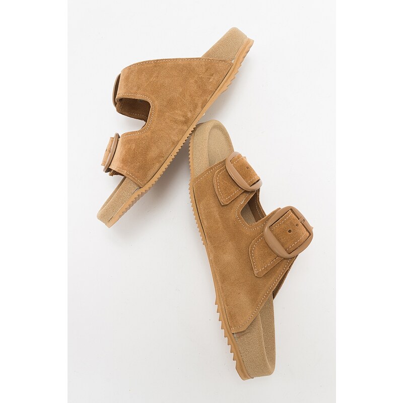 LuviShoes CHAMB Earthen Suede Women's Slippers From Genuine Leather.