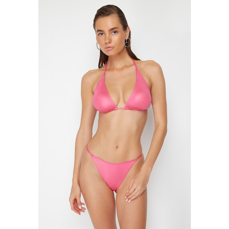 Trendyol Fuchsia Triangle Bikini Top