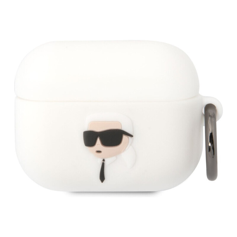 Karl Lagerfeld 3D Logo NFT Karl Head Silikonové Pouzdro pro Airpods Pro bílá