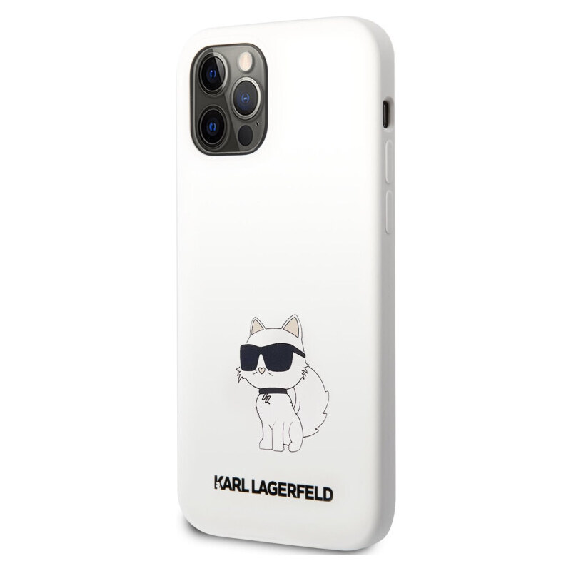 Karl Lagerfeld Liquid Silicone Choupette NFT Zadní Kryt pro iPhone 12/12 Pro bílá