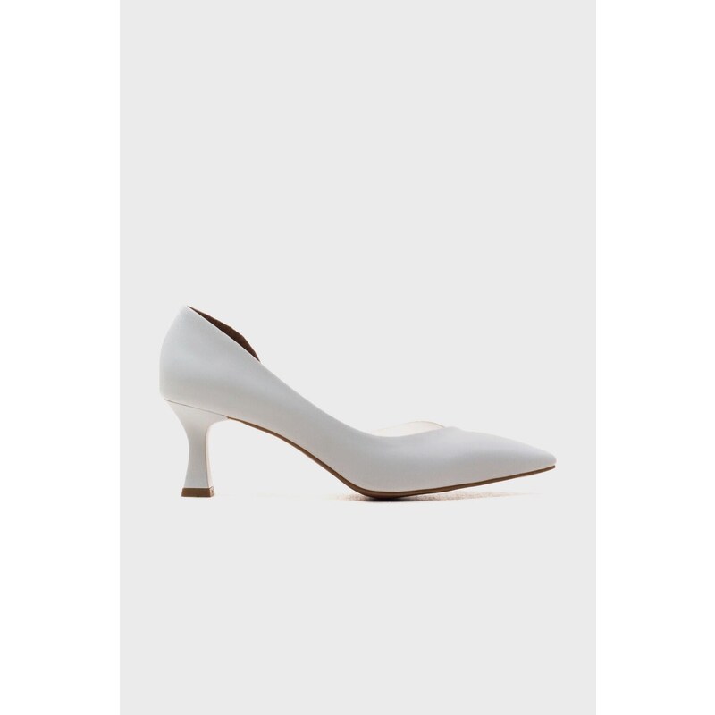 LuviShoes 353 White Skin Heels Women's Shoes