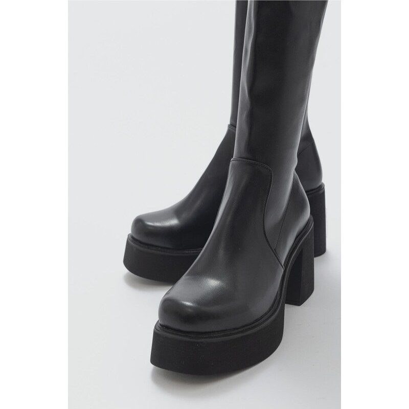 LuviShoes Eleva Women's Black Notebook Boots