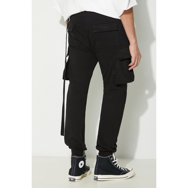 Bavlněné tepláky Rick Owens Knit Pants Mastodon Cut černá barva, DU01D1386.RIG.09