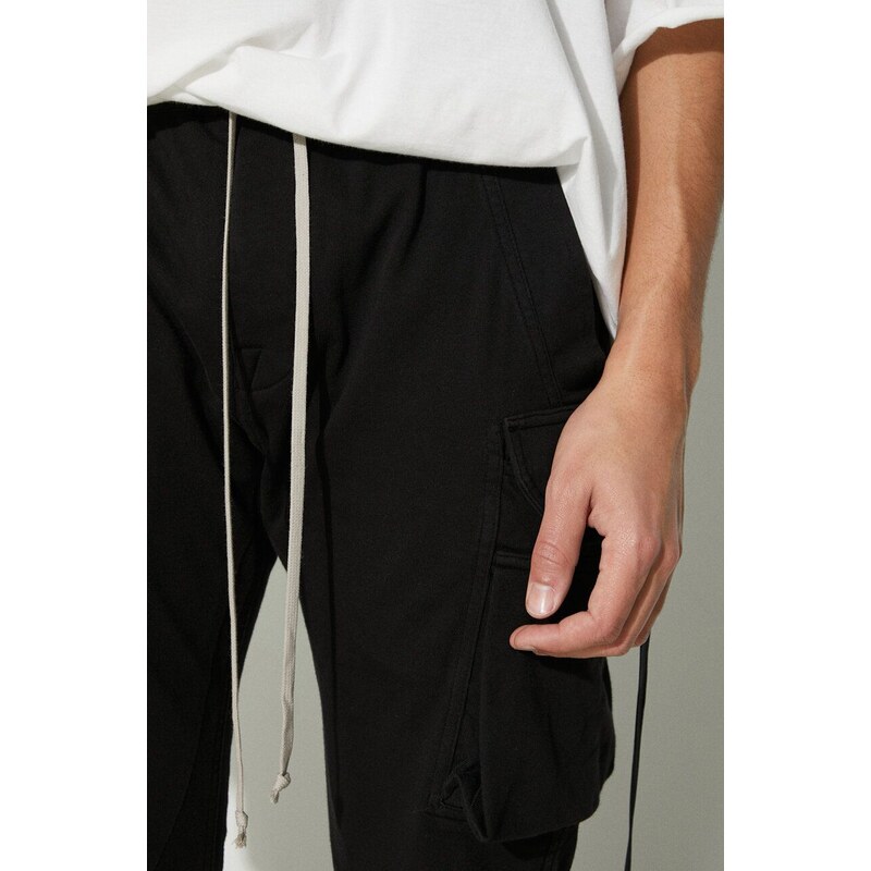 Bavlněné tepláky Rick Owens Knit Pants Mastodon Cut černá barva, DU01D1386.RIG.09