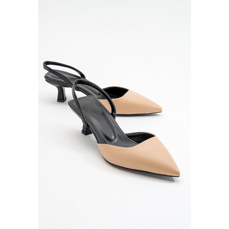 LuviShoes Over Dark Beige Women's Heeled Shoes