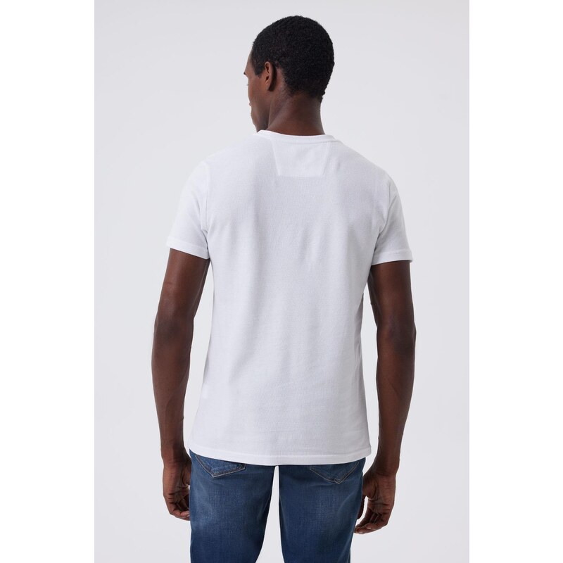 Lee Cooper Twingos 6 Men's Pique O Neck T-Shirt White