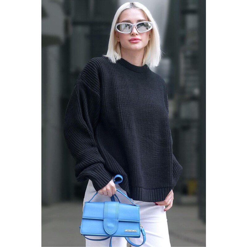 Madmext Black Basic Knitwear Sweater