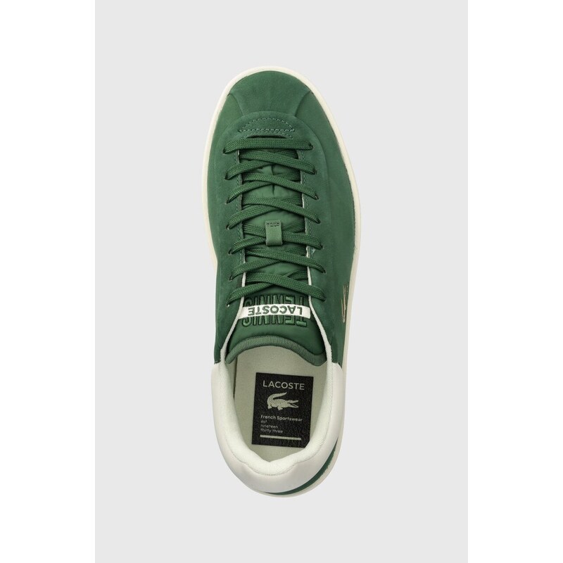 Sneakers boty Lacoste Baseshot Premium Leather zelená barva, 47SMA0040