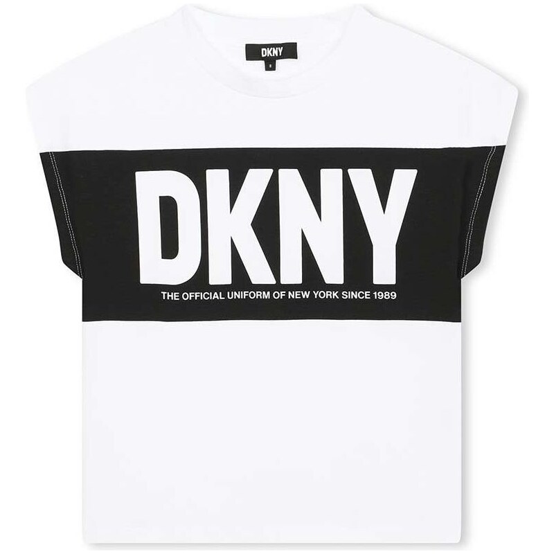 Dětské bavlněné tričko Dkny bílá barva