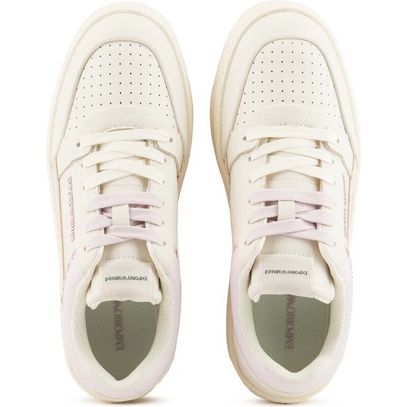 Kožené sneakers boty Emporio Armani béžová barva, X3X211 XR101 C657