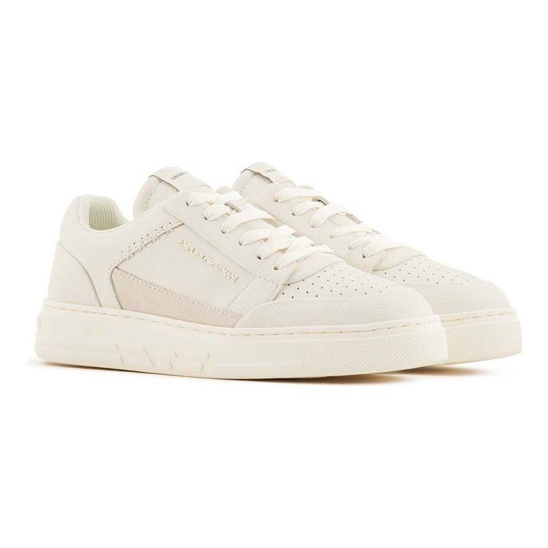 Kožené sneakers boty Emporio Armani béžová barva, X3X211 XR101 T847