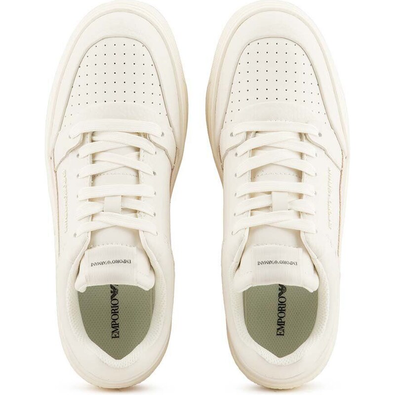 Kožené sneakers boty Emporio Armani béžová barva, X3X211 XR101 T847