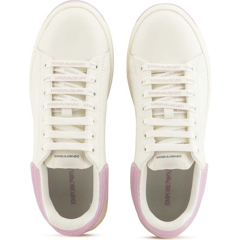 Kožené sneakers boty Emporio Armani béžová barva, X3X024 XR128 C659