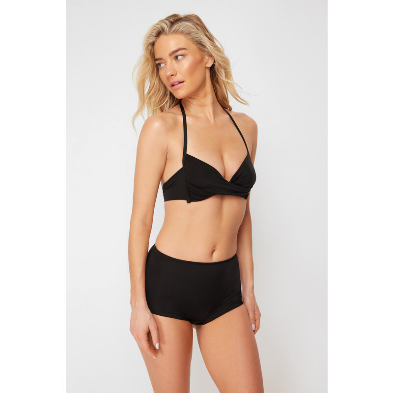 Trendyol Black Bralette Push Up Bikini Top