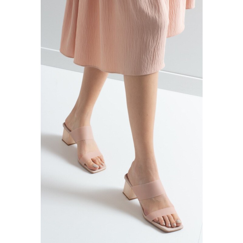 LuviShoes Women's Skinny Heels, Transparent Slippers 123