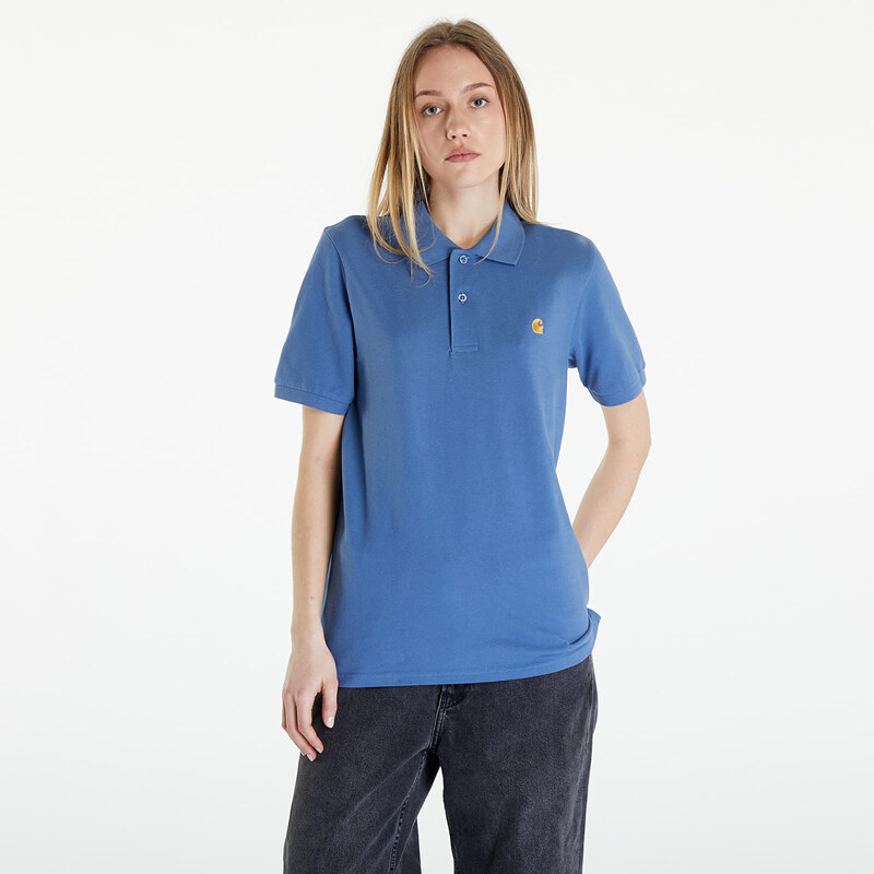 Pánské tričko Carhartt WIP Short Sleeve Chase Pique Polo T-Shirt UNISEX Sorrent/ Gold