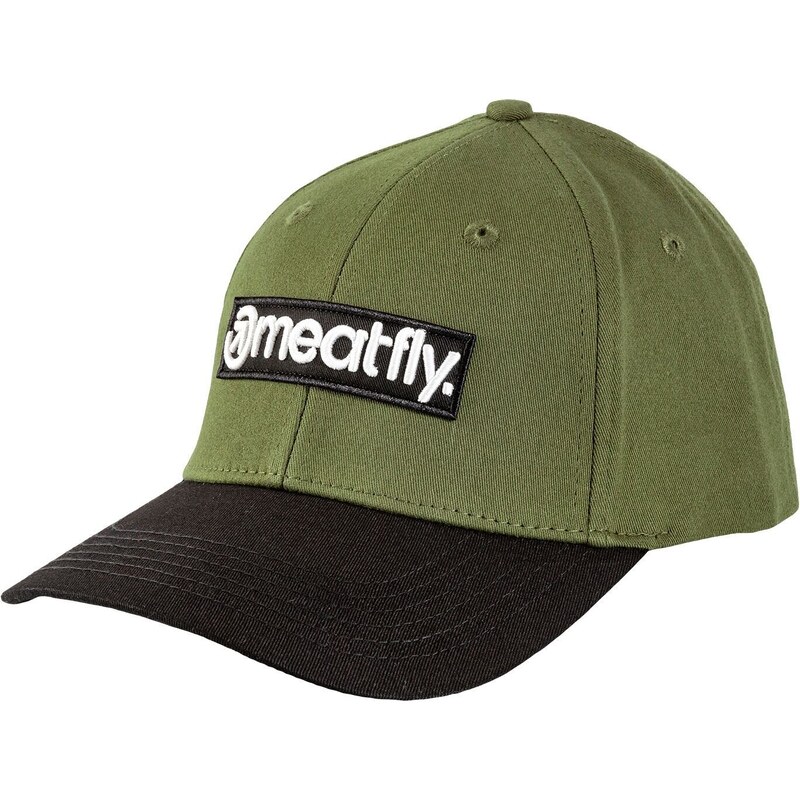 Meatfly kšiltovka Wayne Flexfit Basic Logo Olive / Black | Černá