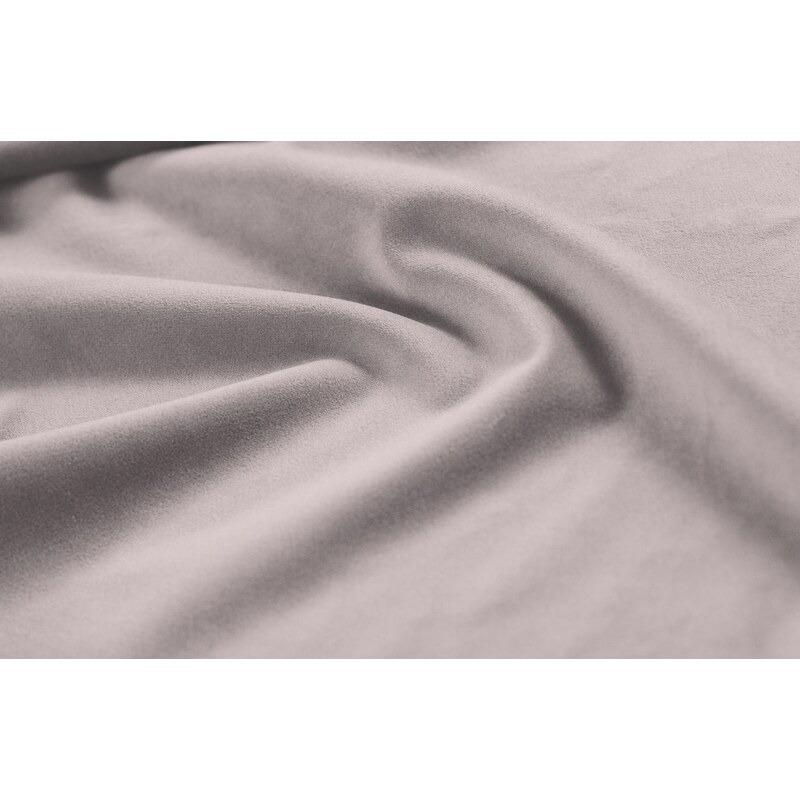 Světle šedá sametová dvoulůžková postel MICADONI Bellis 200 x 200 cm