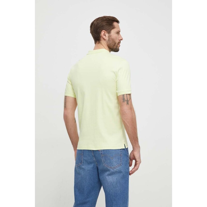 Bavlněné polo tričko Calvin Klein žlutá barva