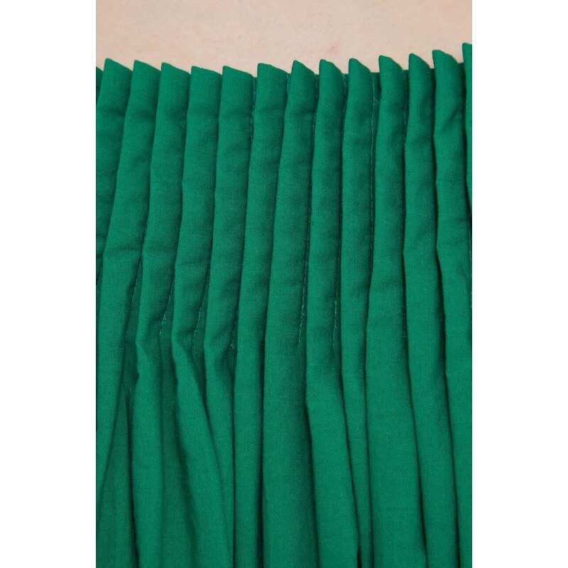 Bavlněné šaty Desigual PORLAND zelená barva, maxi, 24SWVW21