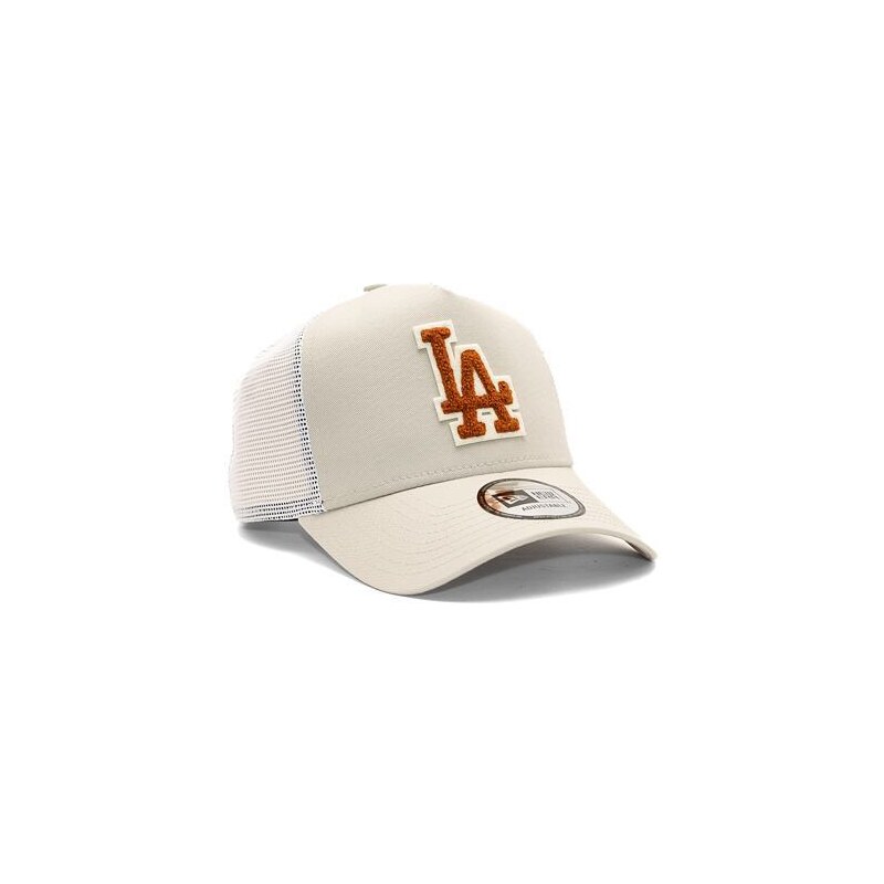 Kšiltovka New Era 9FORTY A-Frame Trucker MLB Boucle Los Angeles Dodgers Stone / Caramel Brown / Off