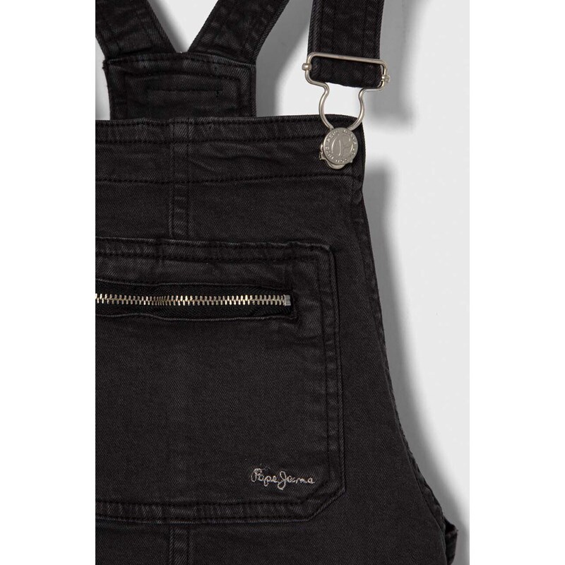 Dětské riflové šaty Pepe Jeans PINAFORE JR černá barva, mini