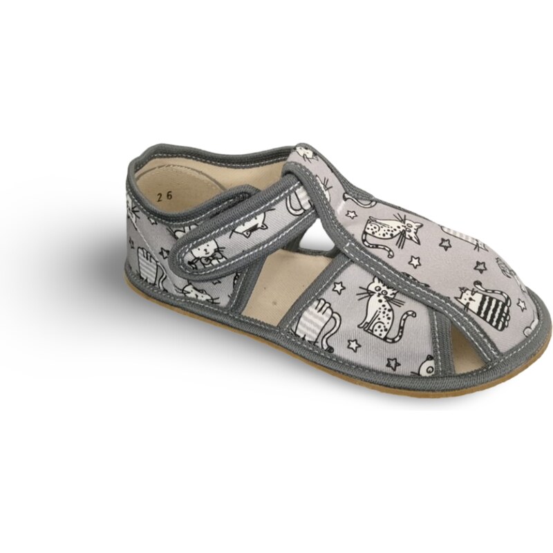 Baby bare shoes Bačkory Baby Bare Grey Cat