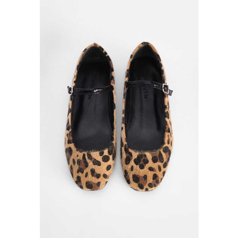 Marjin Women's Banded Flat Shoes Osela Leopard