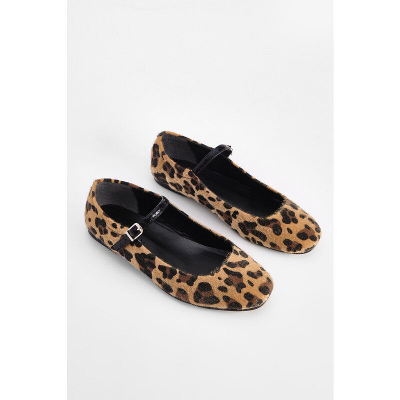 Marjin Women's Banded Flat Shoes Osela Leopard