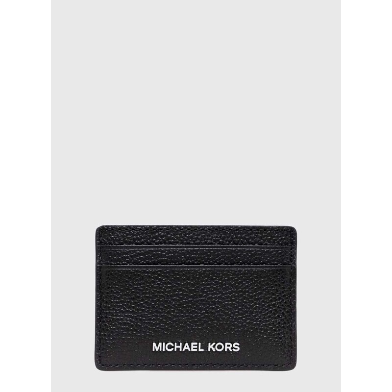 Kožené pouzdro na karty MICHAEL Michael Kors černá barva